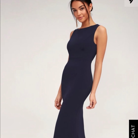 Lulu's Dresses & Skirts - Mine Navy Blue Backless Maxi Dress